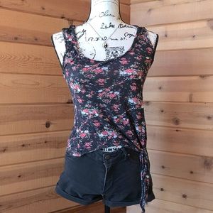 tiny black denim shorts